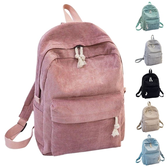 ibiyuan School Backpack Middle High School Teen Durable Bookbag Set with Pockets Solid Color Back To School Work / Office / Commute,One Size,Pink