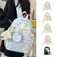 thumbnail image 1 of ibiyuan School Backpack Teens Breathable School Bag Large Capacity with Pockets Geometric Back To School Supplies Casual, Daily Use, Commute,One Size,Pink, 1 of 6
