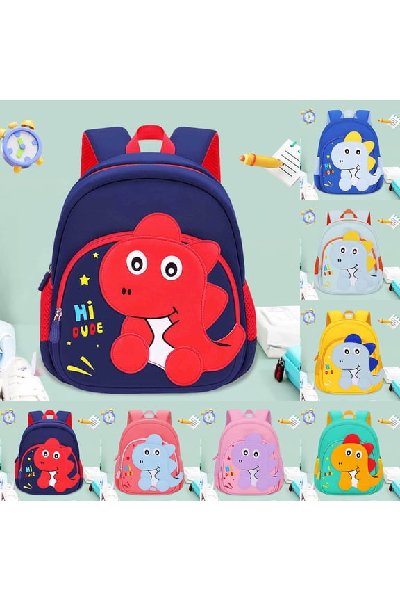 School Backpacks Cartoon Dinosaur Lightweight Spacious School Bag for Ages 3 to 5, Daycare, Park, Playground, Daily Outdoor Walks