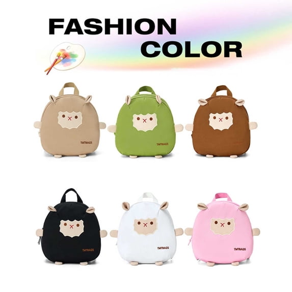 ibiyuan School Backpacks Lamb Canvas Large Capacity School Bag for Ages 3rd 4th 5th 6th, Daycare, Primary School, Beach, Travel, Outings, Playground, Vacation