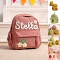 thumbnail image 1 of ibiyuan School Bag for Middle Elementary High School for Ages 5th 6th 8th 10th Knit Corduroy Custom Letter Rucksack Large Capacity Cute Layout for Daily School Travel Weekend Outings, 1 of 4