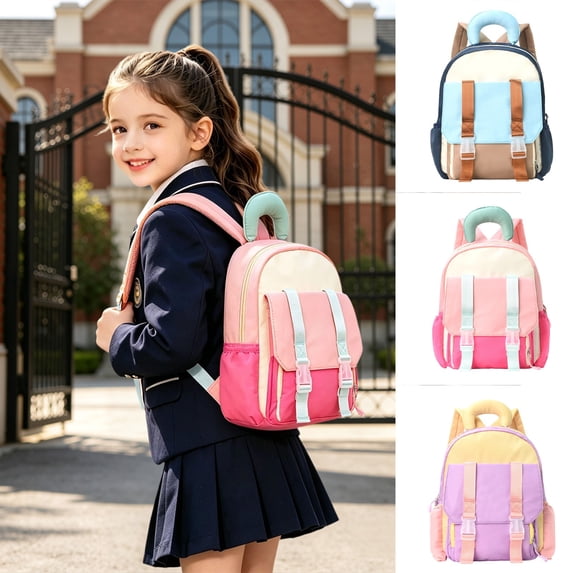 ibiyuan School Bag for Primary School for Ages 3rd 4th 5th 6th Corduroy Cartoon Animal Double Shoulder Pack Breathable Back Panel for Short Family Day Travel