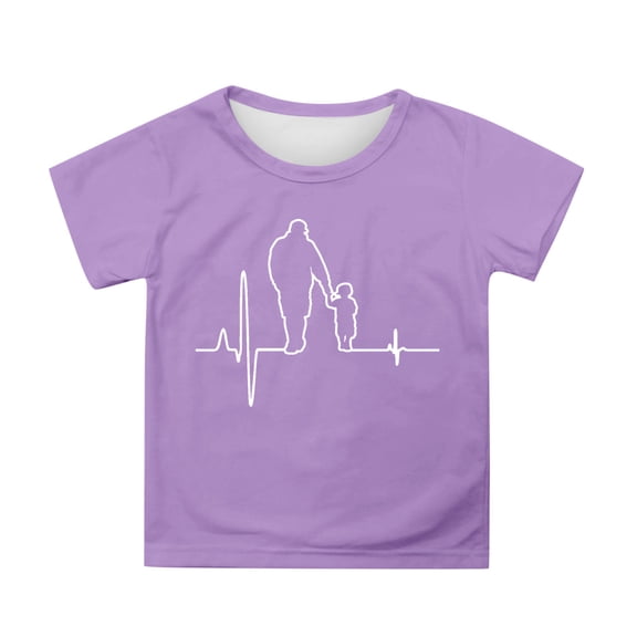 ibiyuan Shirts For Girls,Father's Day Children's Fashion Casual Loose T Shirt Top