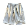 thumbnail image 1 of ibiyuan Shorts for Men Sweat Shorts Gym Shorts Chinos Short Elastic Waist Drawstring Running Shorts Straight Leg Golf Shorts with Pockets Loose-Fit Summer Beach Shorts, 1 of 4