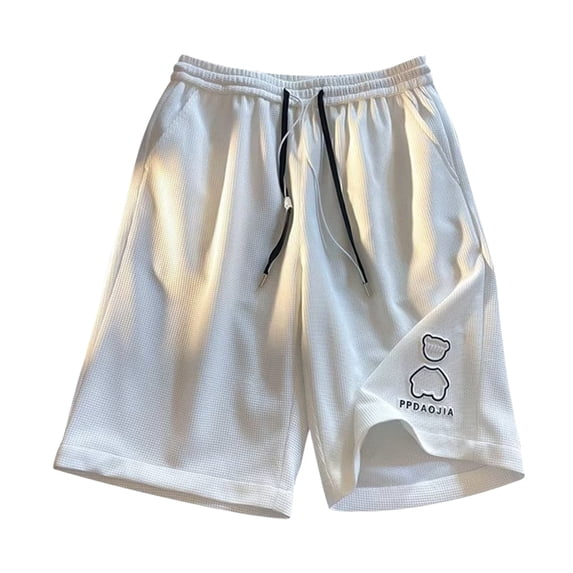ibiyuan Shorts for Men Sweat Shorts Gym Shorts Chinos Short Elastic Waist Drawstring Running Shorts Straight Leg Golf Shorts with Pockets Loose-Fit Summer Beach Shorts