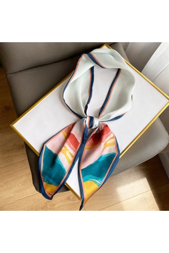 Silk Scarf for Women Elegant Long Luxe Silk Scarf Versatile Neck Wrap Matching Blouses Autumn Winter Daily Styling Decor