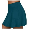 thumbnail image 1 of ibiyuan Skirts For Women Pleated Tennis Skirts for Women Athletic Seamless High Waisted Skort Built-in Shorts with Pockets, 1 of 4