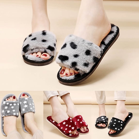 ibiyuan Bed Slippers for Women on Winter Warm Lined Warm Plush Bedroom Shoes Scuff with Memory Foam Soft-Lightweigh with Arch Support Gifts for Mom