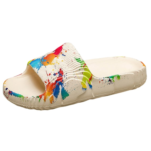 ibiyuan Slippers for Women Indoor Black Slides for Women Quick Dry on Shoes for Men Non Open Toe Walking Sandals Women Cushioned Thick Sole