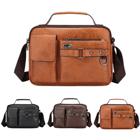 ibiyuan Small Sling Backpack Crossbody Bags Women Men Large Capacity Retro Laptop Crossbody Shoulder Bag for Men, Multi-Pocket Briefcase Messenger Bag for Business Travel