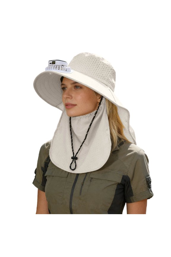 Solar Fan Hat for Men Women Wide Brim Sun Hat with Solars Fan Solar Powered Fan Hat Fishing Hat for Men 2-In Hands-Free Hats Fans Sun Hats for Men Fan Hat for Camping & Beach