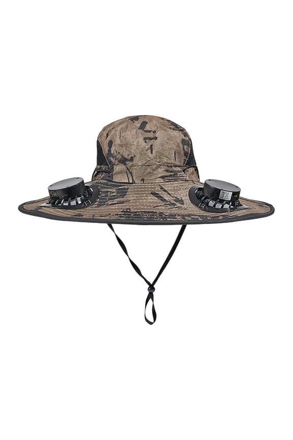 Solar Fan Hat with Mist Sun Wide Brim Fishing Hat Usb & Solar Powered Fishing Hat with Neck Flap 2-In Hands-Free Hats Fans Womens Sun Hat for Hiking, Fishing, Gardening Black