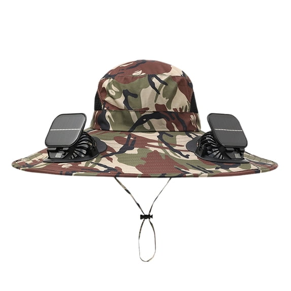 ibiyuan Solar Fan Hat with Mist Wide Brim Sun Hat with Solars Fan Usb & Solar Powered Fishing Hat with Neck Flap 2-In Hands-Free Hat Fan Sun Hats for Women for Hiking, Fishing, Gardening Black