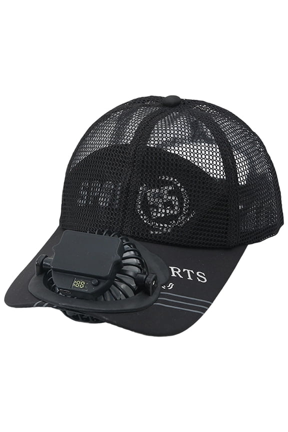 Solar Fan Hat Outdoor Sun Wide Brim Fishing Hat Solar Powered Fan Hat Fishing Hats for Men Baseball Cap 2-In Hands-Free Hat Fan Sun Hats for Men Fan Hat for Camping & Beach