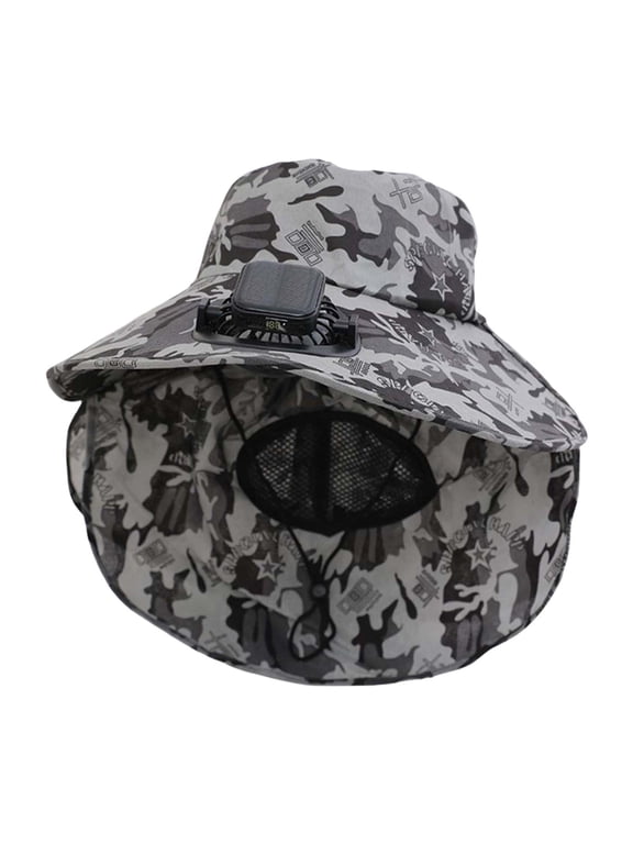 Solar Fan Hat Outdoor Wide Brim Hats for Women Hat with Fans Solar Power Fishing Hats for Women 2-In Hands-Free Hats Fans Sun Hats for Women Dual Solar Fans for Fishing Hiking
