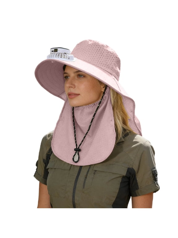 Solar Fan Hat Replacement Fan Wide Brim Hats for Women Hat with Fans Solar Power Fishing Hat for Men 2-In Hands-Free Hats Fans Sun Hats for Women Fan Hat for Camping & Beach