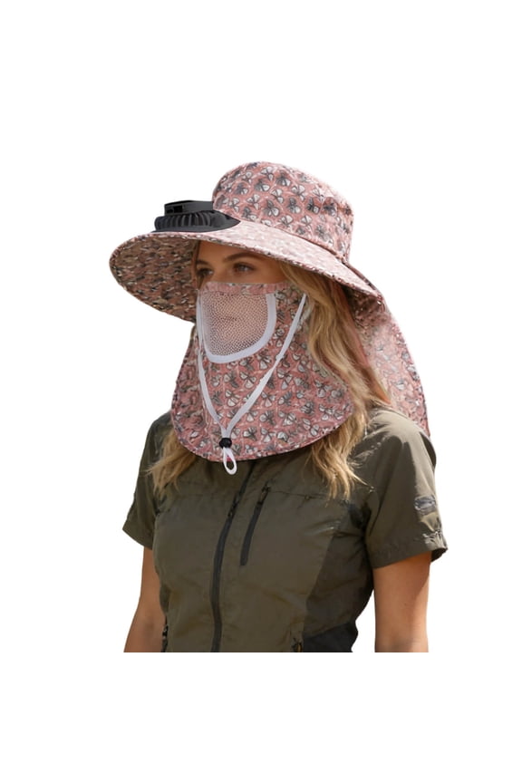 Solar Fan Hat Replacement Fan Wide Brim Solar Fan for Men Women Solar Powered Fan Hat Fishing Hat for Men 2-In Hands-Free Hat Fan Womens Sun Hat for Fishing, Hiking Camping, Beach