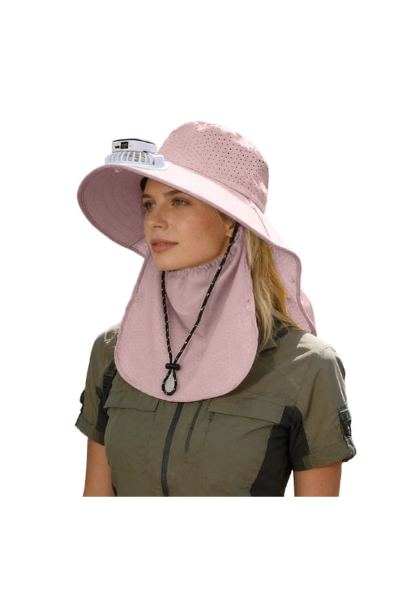 Solar Fan Hat Wide Brim Hat Upf 50+ Wide Brim Bucket Hat Usb & Solar Powered Fishing Hats for Women 2-In Hands-Free Hats Fans Sun Hats for Women for Outdoor Fishing, Camping, Hiking