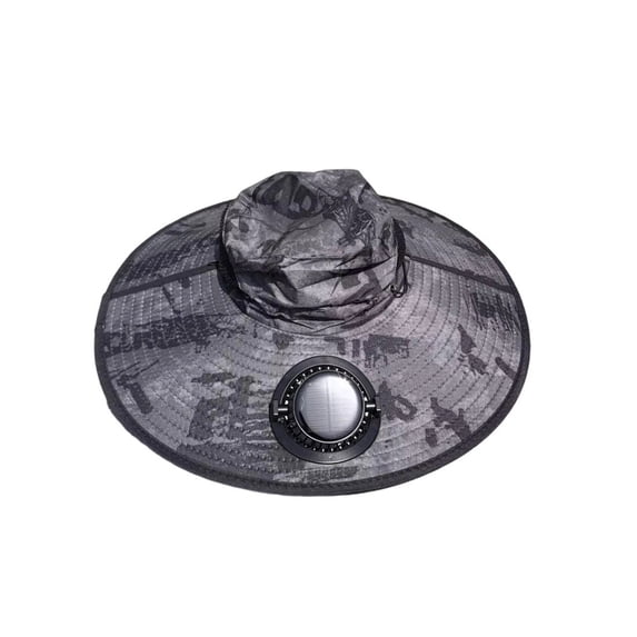 ibiyuan Solar Fan Hats for Men Wide Brim Sun Hat Solar Powered Fan Hat Fishing Hat Funny 2-In Hands-Free Hats Fans Sun Hats for Men for Fishing, Hiking Camping, Beach