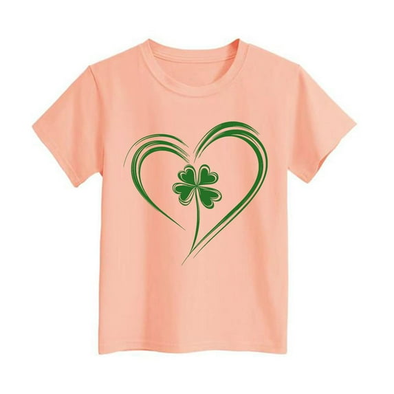 ibiyuan St Patricks Day Girls T Shirts Boys Shamrock Clover Casual Short Sleeve Green Girls Shirts Size 7-8 Crew Irish Tees Raglan Kid Irish Saint Tee Top,8-9 Years