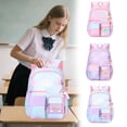 thumbnail image 1 of ibiyuan Student Backpack Unisex Comfortable Bookbag Set with Pockets Solid Color Back To School Shopping / Grocery Shopping,M,Blue, 1 of 9