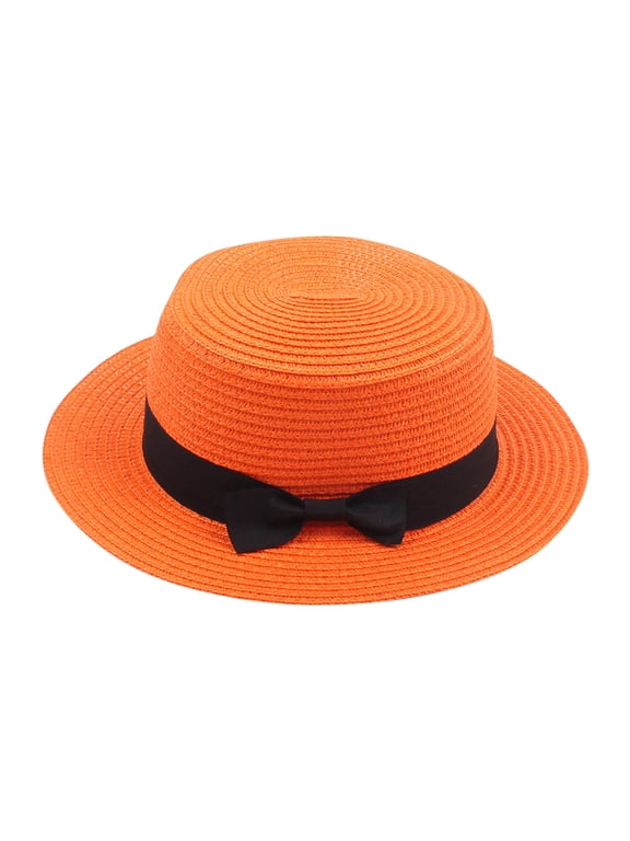 Sun Hats For Women Foldable,Kids Girls Boys Infant Summer Fedora Straw Hat Wide Brim Floppy Beach Sun Cap Visor Hat