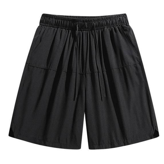 ibiyuan Sweat Shorts Mens Chino Cotton Shorts Mens Shorts High Waisted Elastic Drawstring Mens Running Shorts Quick Dry Wide Leg Golf Shorts Men Beach Vacation Shorts with Pockets