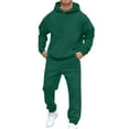 thumbnail image 1 of ibiyuan Sweatsuits for Men Long Sleeve Pullover Hoodie and Pants Long Sleeve Hooded Sweatshirt and Jogger Pants Sweatsuit Set Tracksuits Sportwear Set,Dark Green, 1 of 4