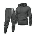 thumbnail image 1 of ibiyuan Sweatsuits for Men Long Sleeve Pullover Hoodie and Pants Hoodie Pullover Tops Sweatshirt Pants Outfits Sport Suits,Dark Gray, 1 of 4