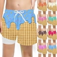 thumbnail image 1 of ibiyuan Swim Shorts for Kids with Breathable Mesh Lining Quickdry Summer Bathing Suit for Kids Elastic Waist Beach Board Shorts Printed Running Shorts Comfortable Beach Swimwear, 1 of 4