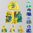 thumbnail image 1 of ibiyuan Swim Trunks Boys with Compression Liner Quick Dry Summer Bathing Suit for Kids Drawstring Beach Shorts Funny Print Basketball Shorts Stretch Pool Party Swimwear, 1 of 4