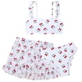 thumbnail image 1 of ibiyuan Swimming Suit for Girls ,3 Piece Girls Bathing Suits Adjustable Straps Girls Swimwear Tankini Cute Ruffle Girls Bikini Drawstring Tropical Printed Swimwear with Cover Up Skirt,11-12 Y, 1 of 6