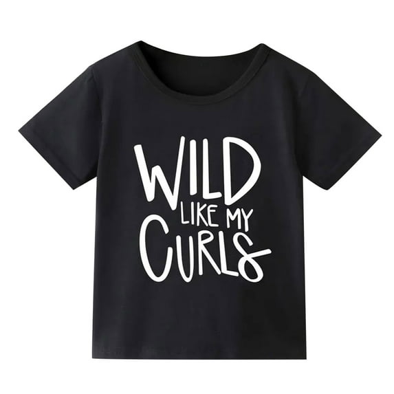 ibiyuan T Shirts for Girls Funny Short Sleeve Girls Tops Size 6 Toddler Girl Shirts Round Neck Letter Print Basic Tee Loose Fit Party Gift Summer Tee Tops,5-6 Years