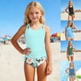 thumbnail image 1 of ibiyuan Tankini Swimsuits Girls 2 Piece Swimsuit Beach Sports Bathing Suit High Neck Racerback Padded Kids, 1 of 5