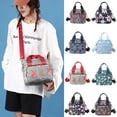 thumbnail image 1 of ibiyuan Teacher Tote Bag Floral Print Nylon Adjustable Strap Crossbody Messenger Shoulder Bag for Women, Casual Travel Daily Handbag Teen Girl Gifts, 1 of 4