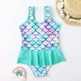 thumbnail image 1 of ibiyuan Girl Period Swimsuits Adjustable Strap Ruched Bathing Suit Quick Dry Wrap Tie Back Girls Swimsuit Size 8 Allover Printed Swimwear Tummy Control, 1 of 7