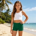 thumbnail image 1 of ibiyuan Girls Period Swimwear Two Pieces Spaghetti Strap Bathing Suit for Girls Soft Contrast Tankini Sets Ruffle Ruched Cut Out Girls Bikini Swimwear with Cover Up Skirt, 1 of 6