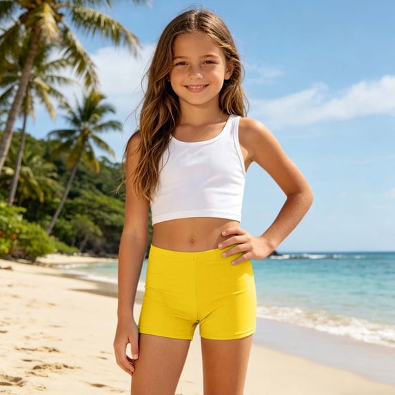 ibiyuan Girls Period Swimwear Two Pieces Spaghetti Strap Bathing Suit for Girls Soft Contrast Tankini Sets Ruffle Ruched Cut Out Girls Bikini Swimwear with Cover Up Skirt