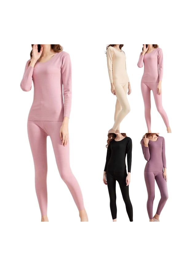 Thermal Undershirt For Women Women's Thermal Underwear 2 Piece Set Breathable Women's Winter Thermal Underwear Ski Underwear Women's Winter Thermal Base Layer,Pink