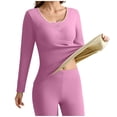 thumbnail image 1 of ibiyuan Thermal Underwear for Women Long Johns with Lined Base Layer Womens Thermals Top and Bottom Set Cold Weather,Purple, 1 of 6