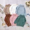 thumbnail image 1 of ibiyuan Toddler Baby Boy Sweater 5t Girls Clothes Cable Knit Turtleneck Sweater Soft Thick High Neck Warm Pullover Top for Kids Boys Girls, 1 of 9