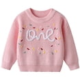 thumbnail image 1 of ibiyuan Toddler Baby Girls First Birthday Outfit Boho Embroidery One Sweater Top Knit Pullover Sweatshirt Fall Winter Clothes, 1 of 7