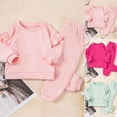 thumbnail image 1 of ibiyuan Toddler Clothes 4t Outfits Toddler Kids Solid Cozy Hoodie Pants 2 Piece Cute Girls Outfit Winter Daily Warm Ensemble Back To School Clothes, 1 of 5