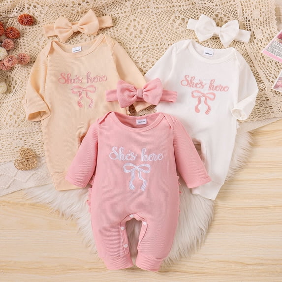 ibiyuan Toddler Clothes Outfits Toddler One Piece Playsuit, Letter Print Long Sleeve Romper Jumpsuit Casual Daily Outfit