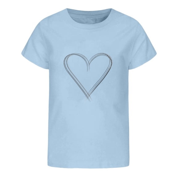 ibiyuan Toddler Girl Shirt Casual Short Sleeve Girls T Shirts Size 7-8 Funny Graphic Girl Tops Size 8 Crew Neck Basic Tee Soft Casual Summer Tops,12-13 Years