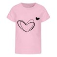 thumbnail image 1 of ibiyuan Toddler Girl Shirts 3t Funny Short Sleeve Girls T Shirts Size 7 Graphic Hearts Girl Tops Size 10-12 Round Neck Basic Tee Soft Summer Outfit,8-9 Years, 1 of 3