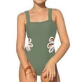 thumbnail image 1 of One Piece Swimsuits for Girls Ruffle Bathing Suit Ruched Side Tankini Tropical Printed Girls' Swimwear Bikini Adjustable Straps Drawstring Bottoms Cut Out Swimwear, 1 of 5