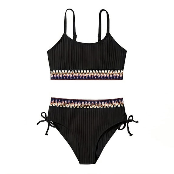 ibiyuan Toddler Swimsuit Girl 2t ,2 Piece Adjustable Straps Girls Bathing Suit&nbsp;size 12 Rash Guard Tankini Sets Swim Tank Top Ruched Color Block Cut Out Swimwear,15-16 years