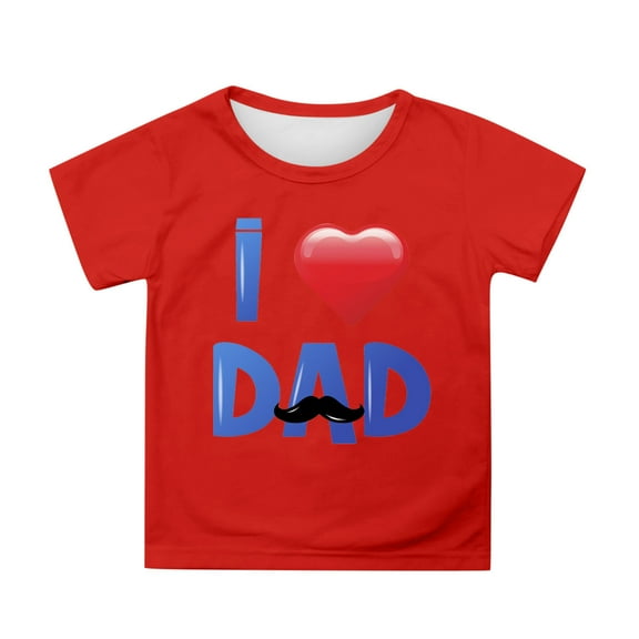 ibiyuan Tshirt For Girls,Father's Day Children's Fashion Casual Loose T Shirt Top