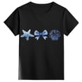 thumbnail image 1 of ibiyuan Tshirt for Girls Casual Short Sleeve Girls T Shirts Size 14-16 Cute Bow Graphic Girl Tops Size 10-12 Crew Neck Basic Tee Cute Casual Summer Tops,4-5 Years, 1 of 3